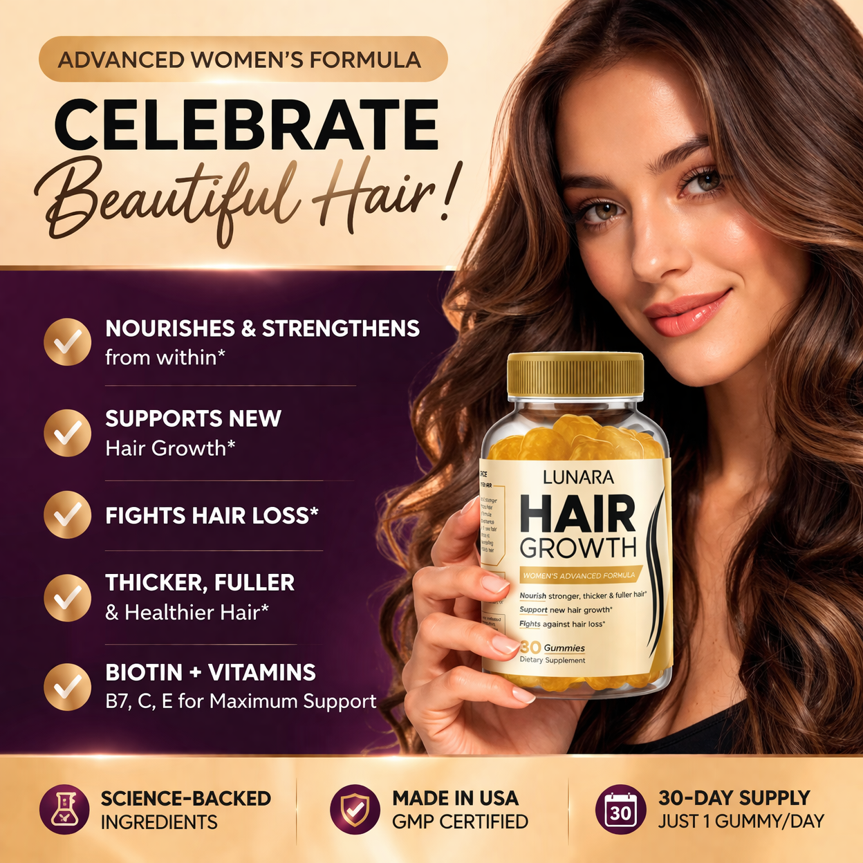 Lunara Hair Growth Gummies